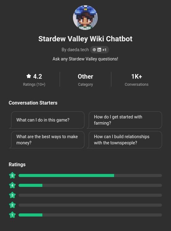 Stardew Valley Wiki Chatbot GPT screenshot 2